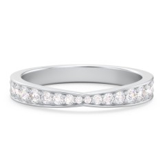 Tapered Half Eternity Diamond Band – 14K White Gold with Lab Diamond