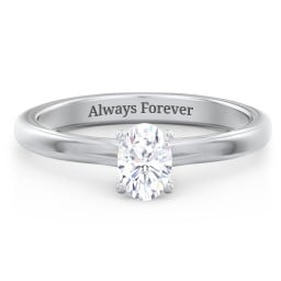 Solitaire Diamond Engagement Ring with Personalized Initials