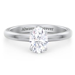 Solitaire Diamond Engagement Ring with Personalized Initials