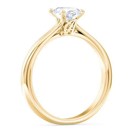Solitaire Diamond Engagement Ring with Personalized Initials