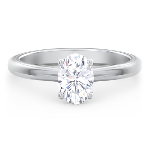 Solitaire Diamond Engagement Ring with Personalized Initials