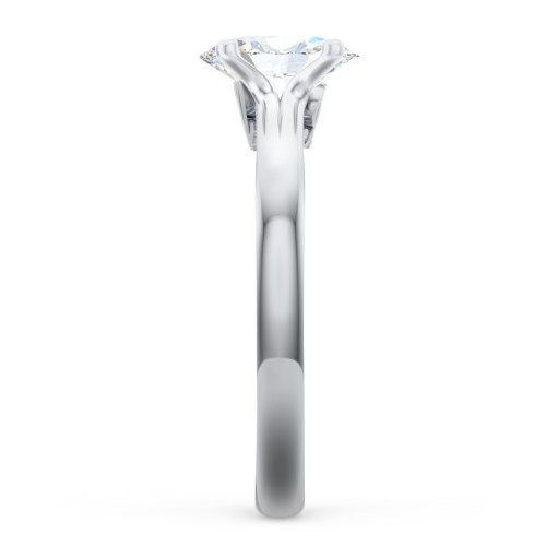 Solitaire Diamond Engagement Ring with Personalized Initials – 14K White Gold