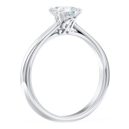 Solitaire Diamond Engagement Ring with Personalized Initials