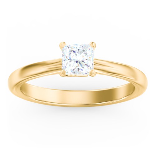 Solitaire Diamond Engagement Ring with Personalized Initials