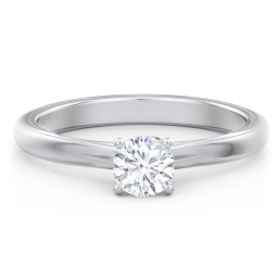 Solitaire Diamond Engagement Ring with Personalized Initials