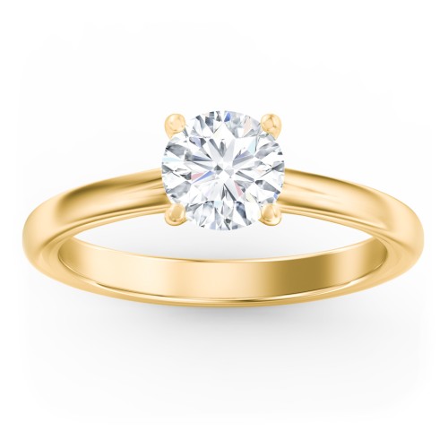 Solitaire Diamond Engagement Ring with Personalized Initials
