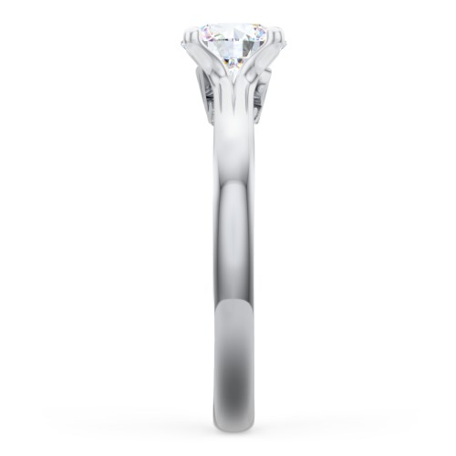 Solitaire Diamond Engagement Ring with Personalized Initials – 14K White Gold