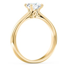 Solitaire Diamond Engagement Ring with Personalized Initials in 10K Solid Yellow Gold