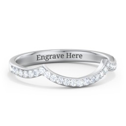 Arched Diamond Accent Wedding Band