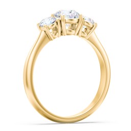 Classic 3-Stone Diamond Engagement Ring in 10K Solid Yellow Gold