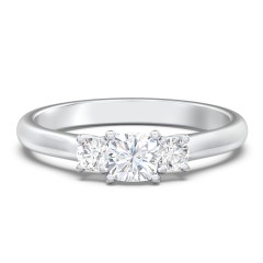 Classic 3-Stone Diamond Engagement Ring – 14K White Gold with Lab Diamond
