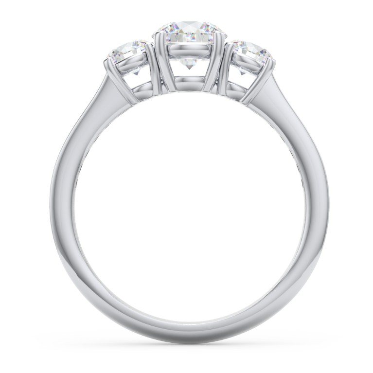 Classic 3-Stone Diamond Engagement Ring with Accents | Jewlr