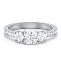 Classic 3-Stone Diamond Engagement Ring with Accents