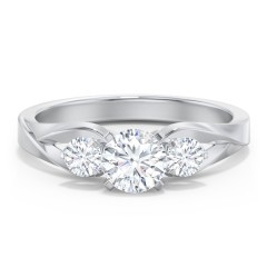 Three Row Split Shank Diamond Engagement Ring w/ Round Center and Baguette  Side Stones - Skatell's Jewelry