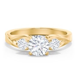 3-Stone Diamond Engagement Ring with Twisted Split Shank