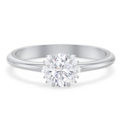Modern Oval Engagement Ring with Side Accents