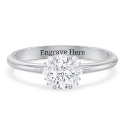 Modern Oval Engagement Ring with Side Accents
