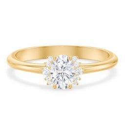 Modern Oval Engagement Ring with Side Accents