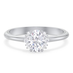 Modern Oval Engagement Ring with Side Accents