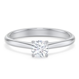 Modern Round Solitaire Engagement Ring