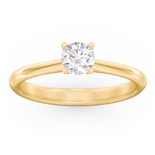 Modern Round Solitaire Engagement Ring