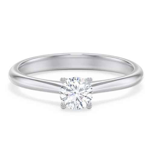Modern Round Solitaire Engagement Ring