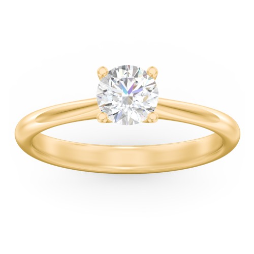 Modern Round Solitaire Engagement Ring