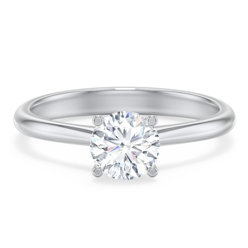 Modern Round Solitaire Engagement Ring