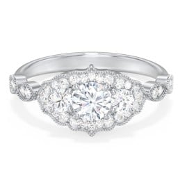 Vintage 3 Stone Engagement Ring with Accents