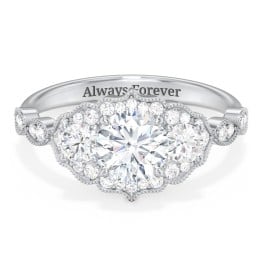 Vintage 3 Stone Engagement Ring with Accents