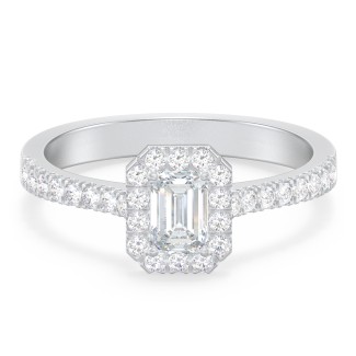 Micro Pavé Halo Diamond Engagement Ring