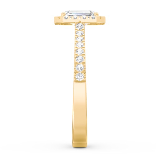 Micro Pavé Halo Diamond Engagement Ring