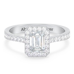 Micro Pavé Halo Diamond Engagement Ring