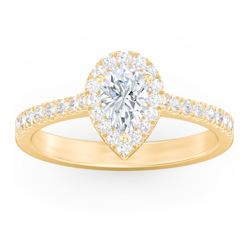 Micro Pavé Halo Diamond Engagement Ring