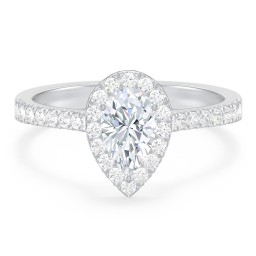 Micro Pavé Halo Diamond Engagement Ring