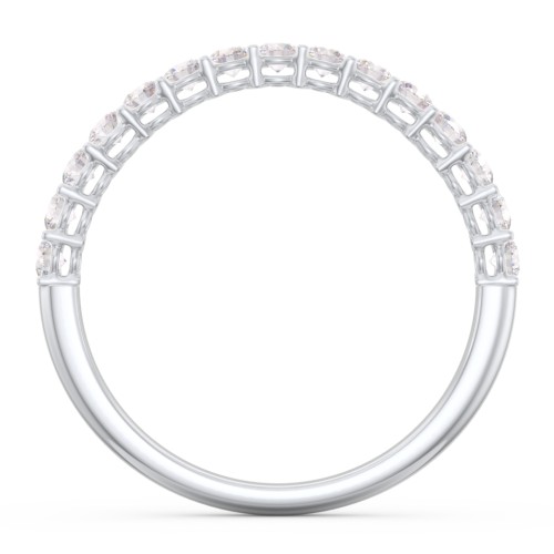 Classic Shared Prong Half Eternity Wedding Band - 1/2 ct. tw. – 14K White Gold with Lab Diamonds