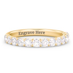 Classic Shared Prong Half Eternity Wedding Band - 3/4 ct. tw. in 10K Solid Yellow Gold with Lab Diamonds