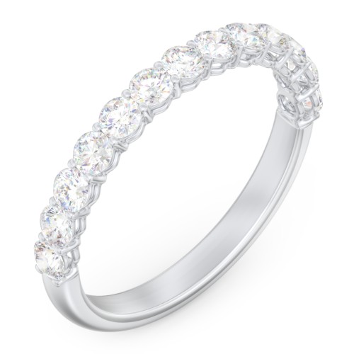 Classic Shared Prong Half Eternity Wedding Band - 3/4 ct. tw. – 14K White Gold with Lab Diamonds