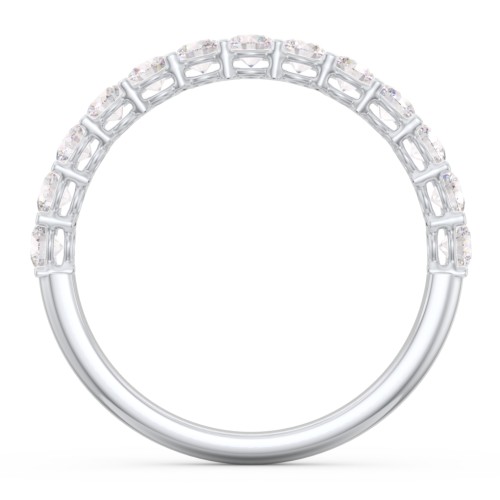 Classic Shared Prong Half Eternity Wedding Band - 3/4 ct. tw. – 14K White Gold with Lab Diamonds