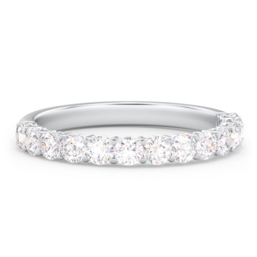 Classic Shared Prong Half Eternity Wedding Band - 3/4 ct. tw. – 14K White Gold with Lab Diamonds