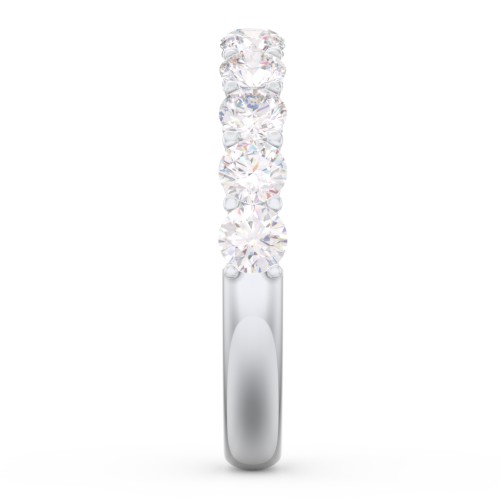 Classic Shared Prong Half Eternity Wedding Band - 1 ct. tw. – 14K White Gold with Lab Diamonds