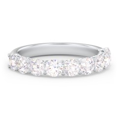 Classic Shared Prong Half Eternity Wedding Band - 1 1/2 ct. tw. – 14K White Gold with Lab Diamonds