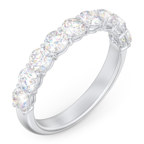 Classic Shared Prong Half Eternity Wedding Band - 1 1/2 ct. tw. – 14K White Gold with Lab Diamonds