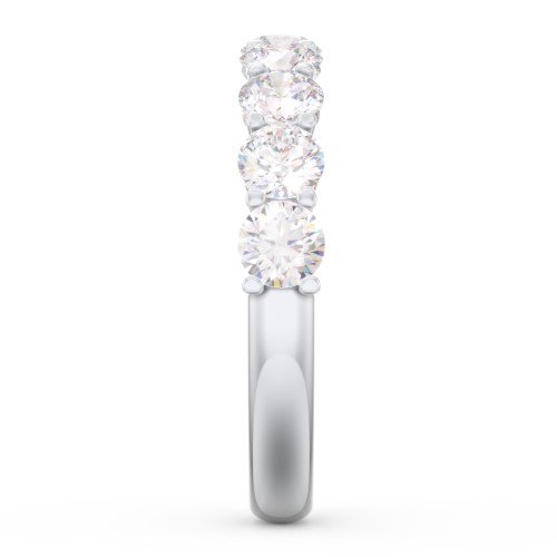 Classic Shared Prong Half Eternity Wedding Band - 1 1/2 ct. tw. – 14K White Gold with Lab Diamonds