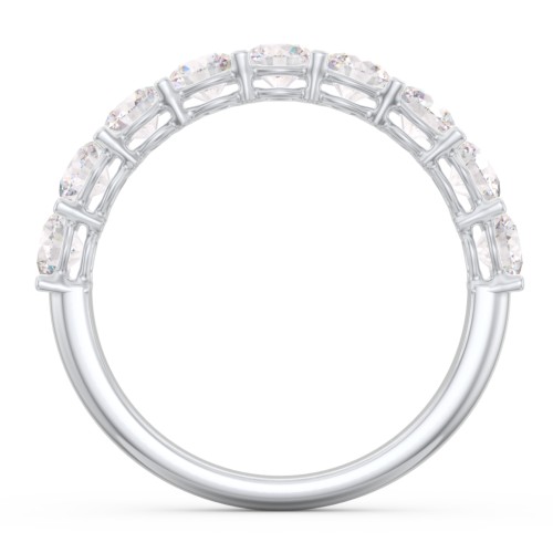 Classic Shared Prong Half Eternity Wedding Band - 1 1/2 ct. tw. – 14K White Gold with Lab Diamonds