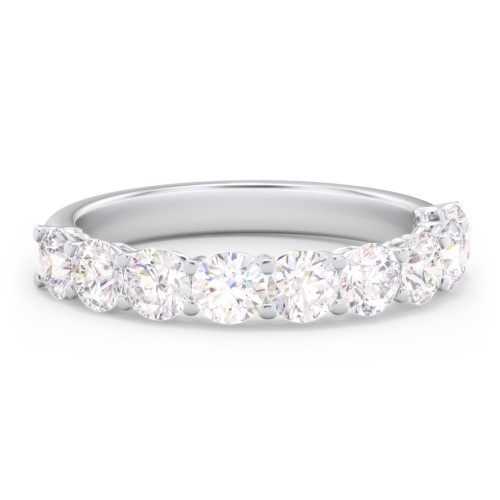 Classic Shared Prong Half Eternity Wedding Band - 1 1/2 ct. tw. – 14K White Gold with Lab Diamonds