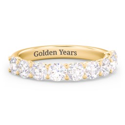 Classic Shared Prong Half Eternity Wedding Band - 1 1/2 ct. tw. in 10K Solid Yellow Gold with Lab Diamonds