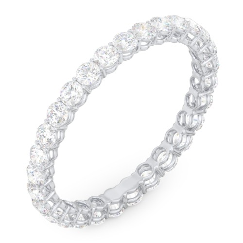 Classic Shared Prong Eternity Wedding Band - 3/4 ct. tw. – 14K White Gold with Lab Diamonds