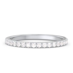 Micro Pavé Half Eternity Wedding Band - 1/4 ct. tw. – 14K White Gold with Lab Diamonds