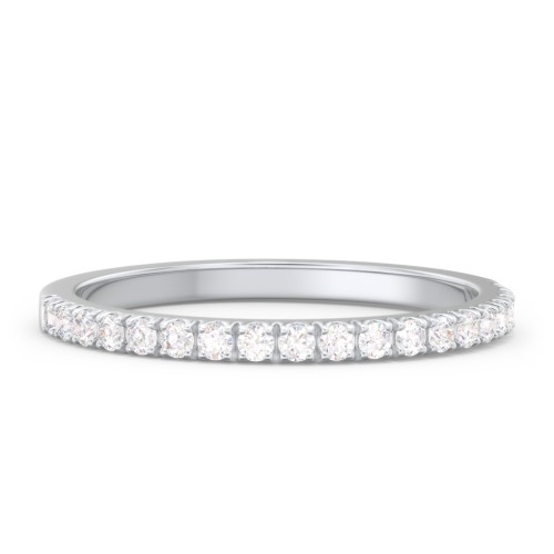 Micro Pavé Half Eternity Wedding Band - 1/4 ct. tw. – 14K White Gold with Lab Diamonds
